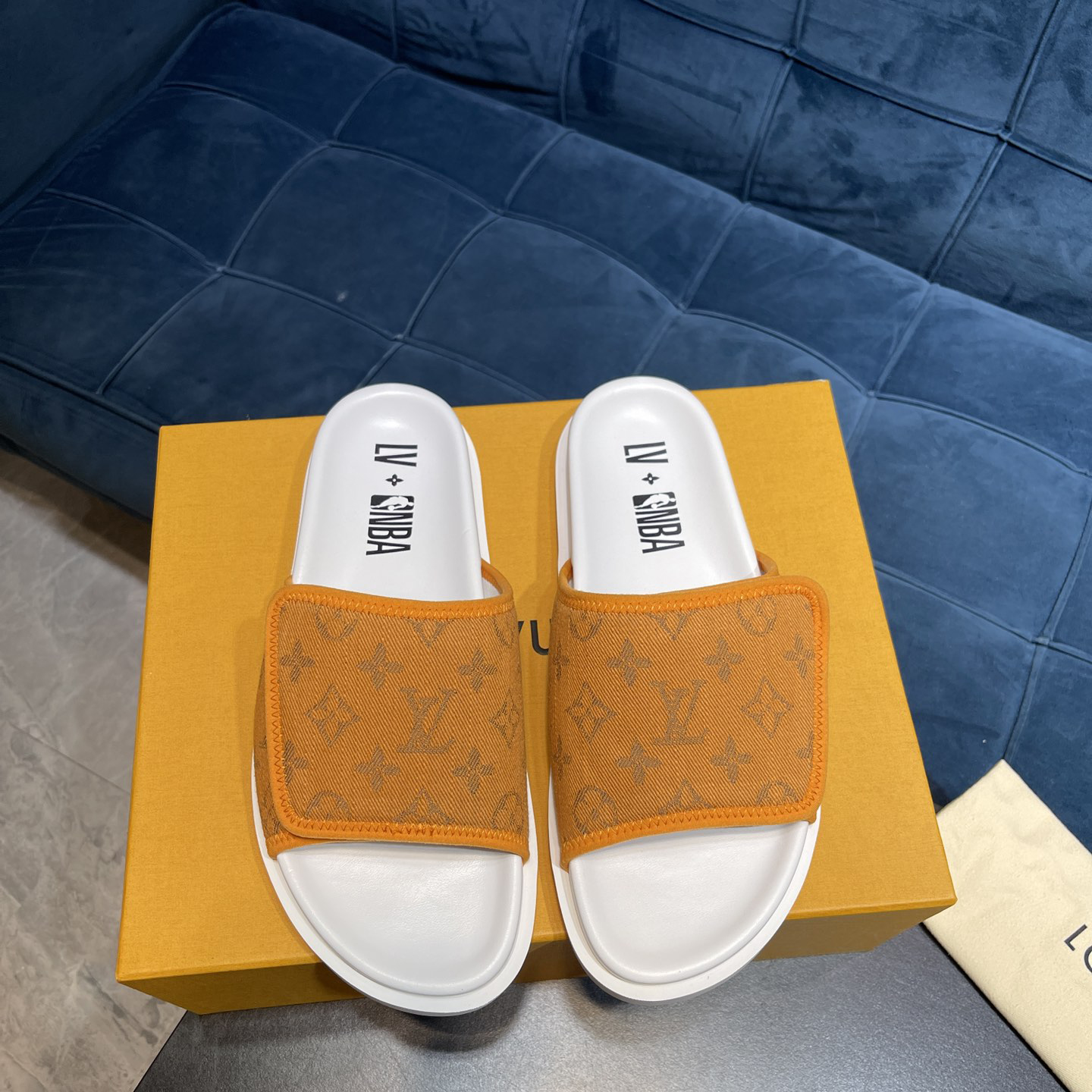 Louis Vuitton x NBA Monogram Slipper - DopestKickz