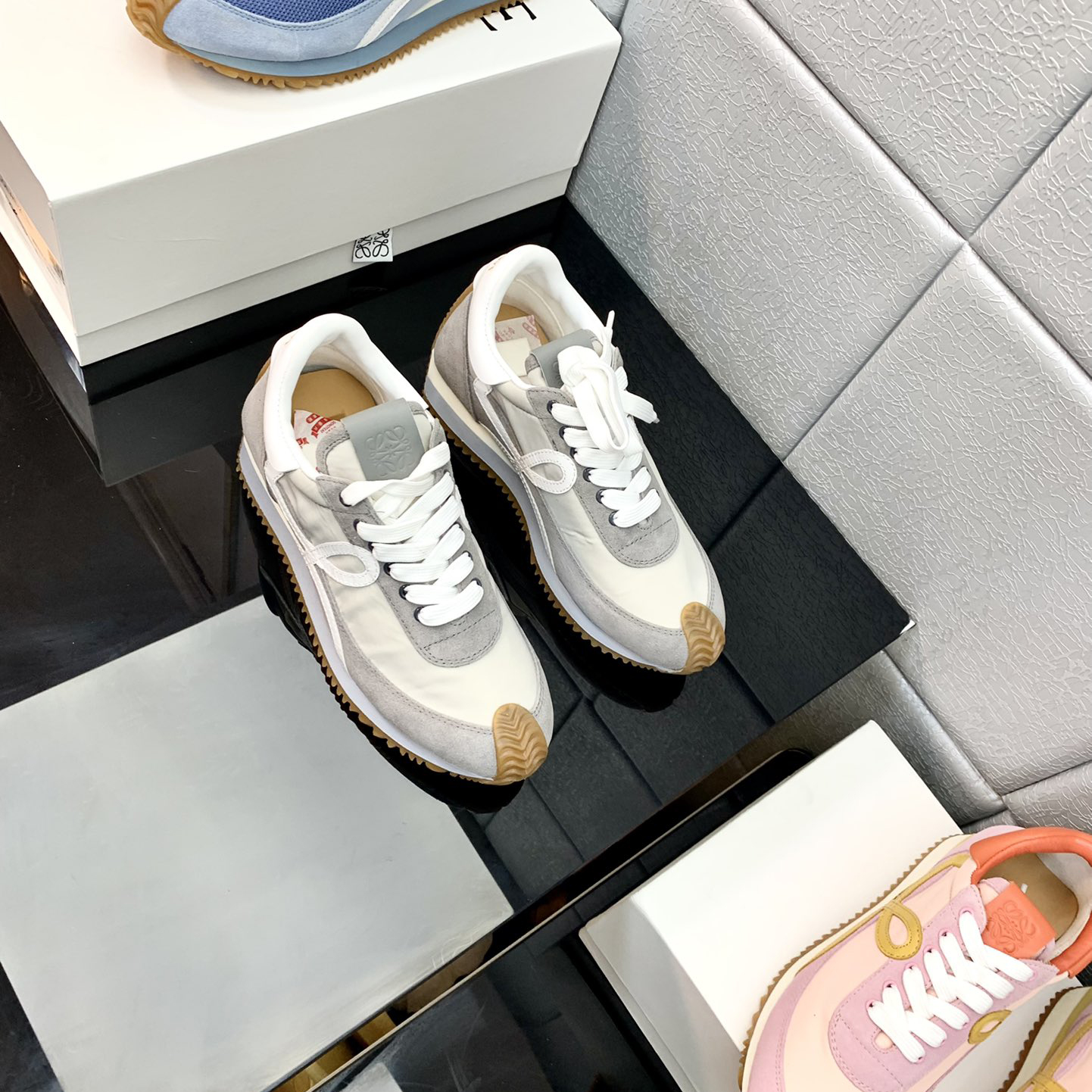 Loewe Flow Runner In Technical Mesh And Suede - DopestKickz