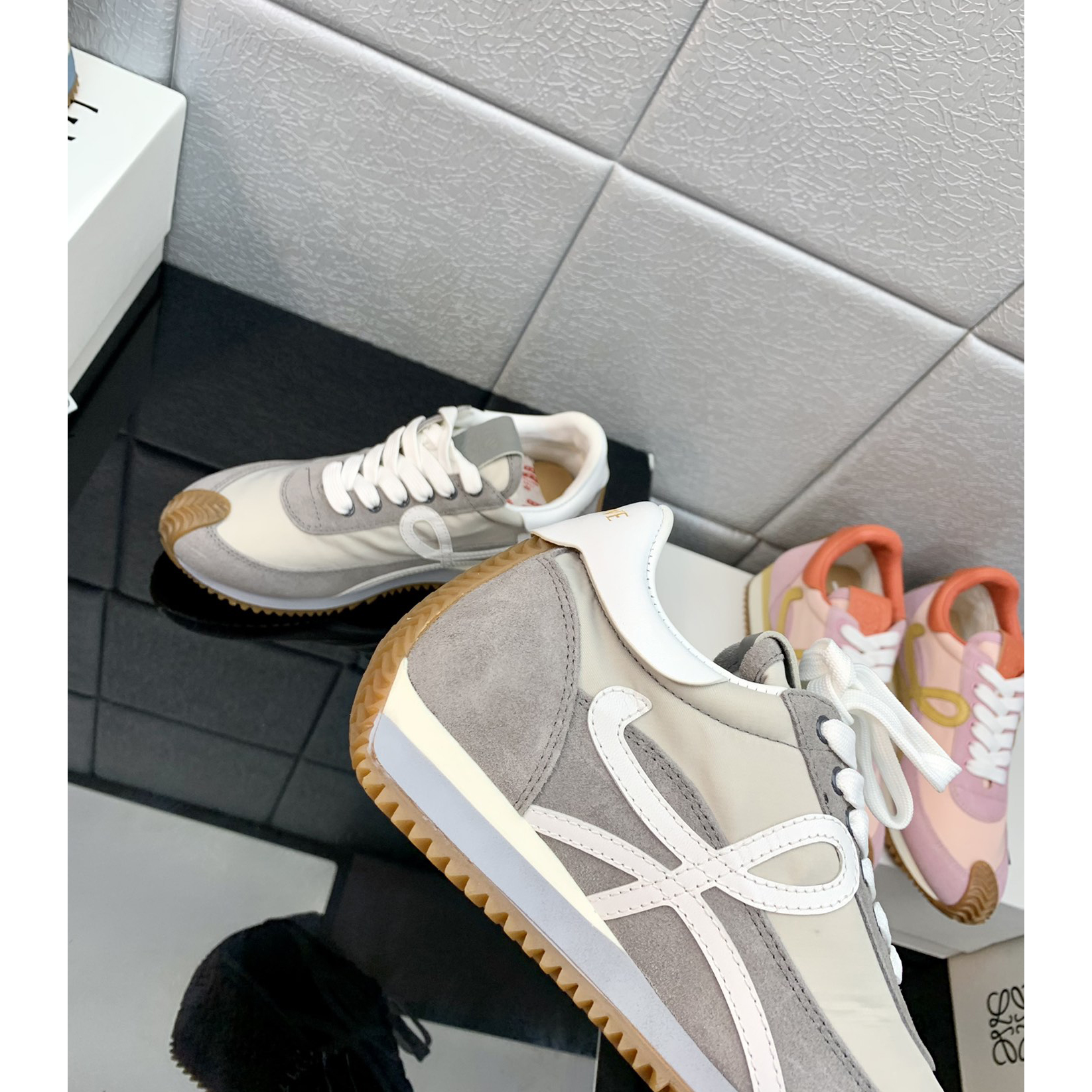 Loewe Flow Runner In Technical Mesh And Suede - DopestKickz