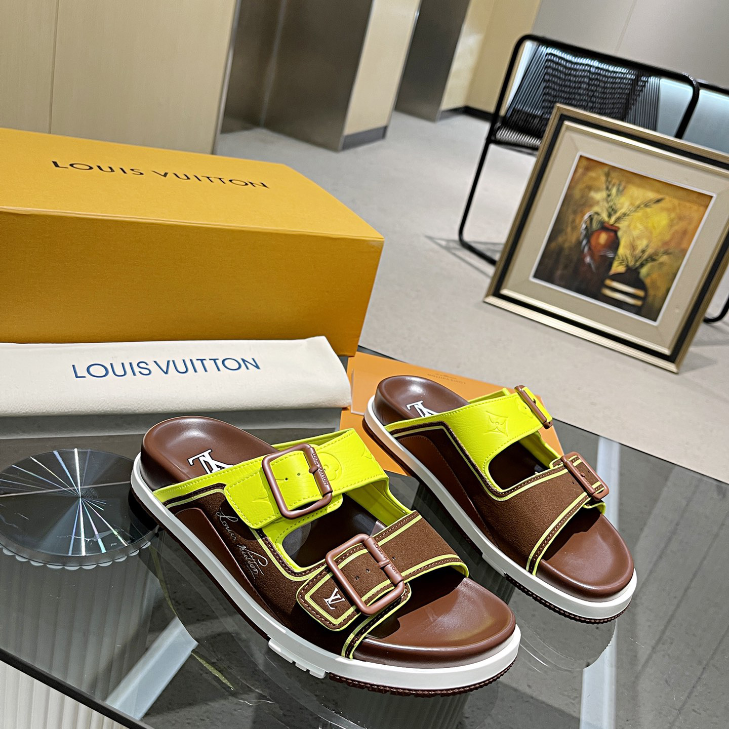 Louis Vuitton Men's Trainer Slippers - DopestKickz