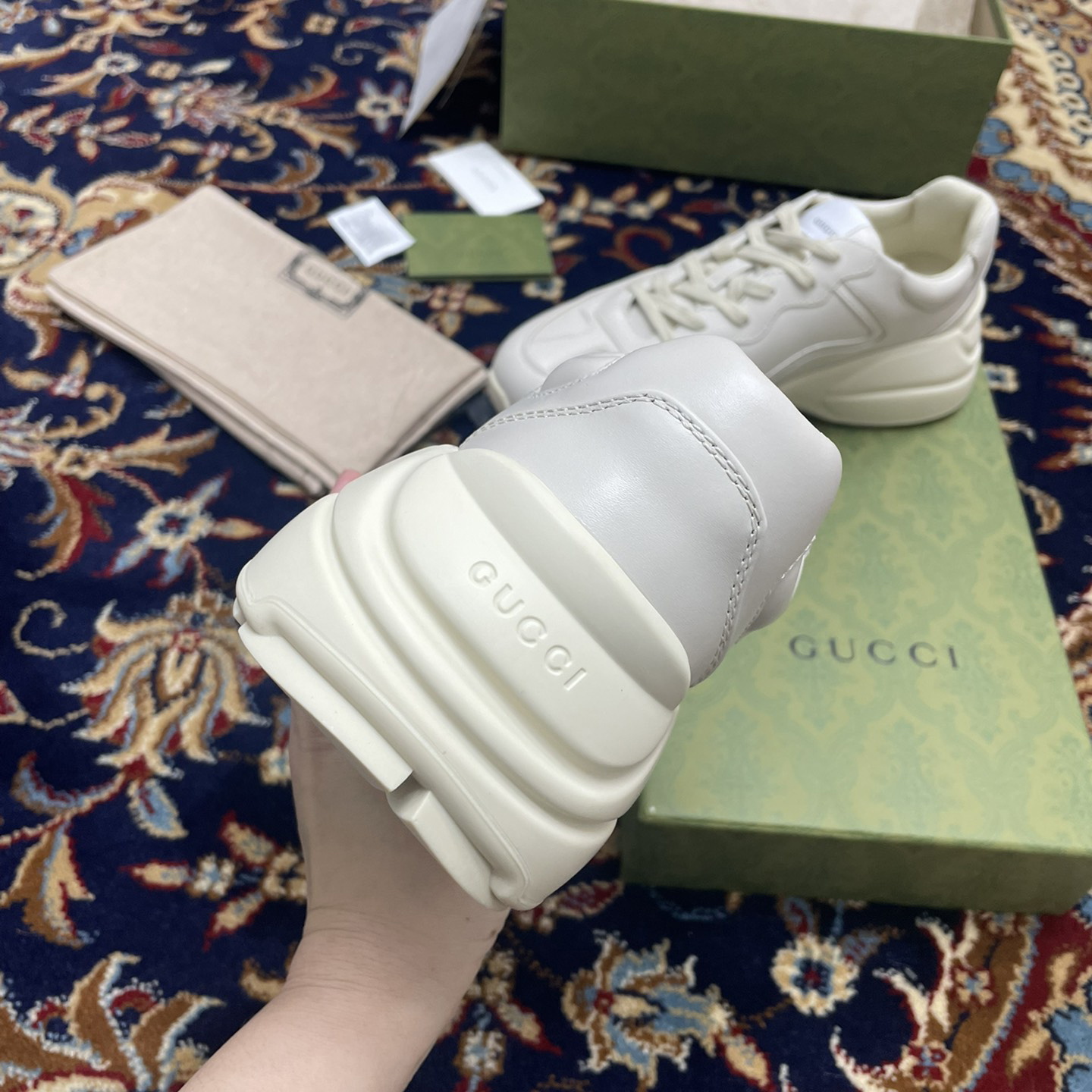 Gucci Men's Rhyton Star Print Sneakers - DopestKickz