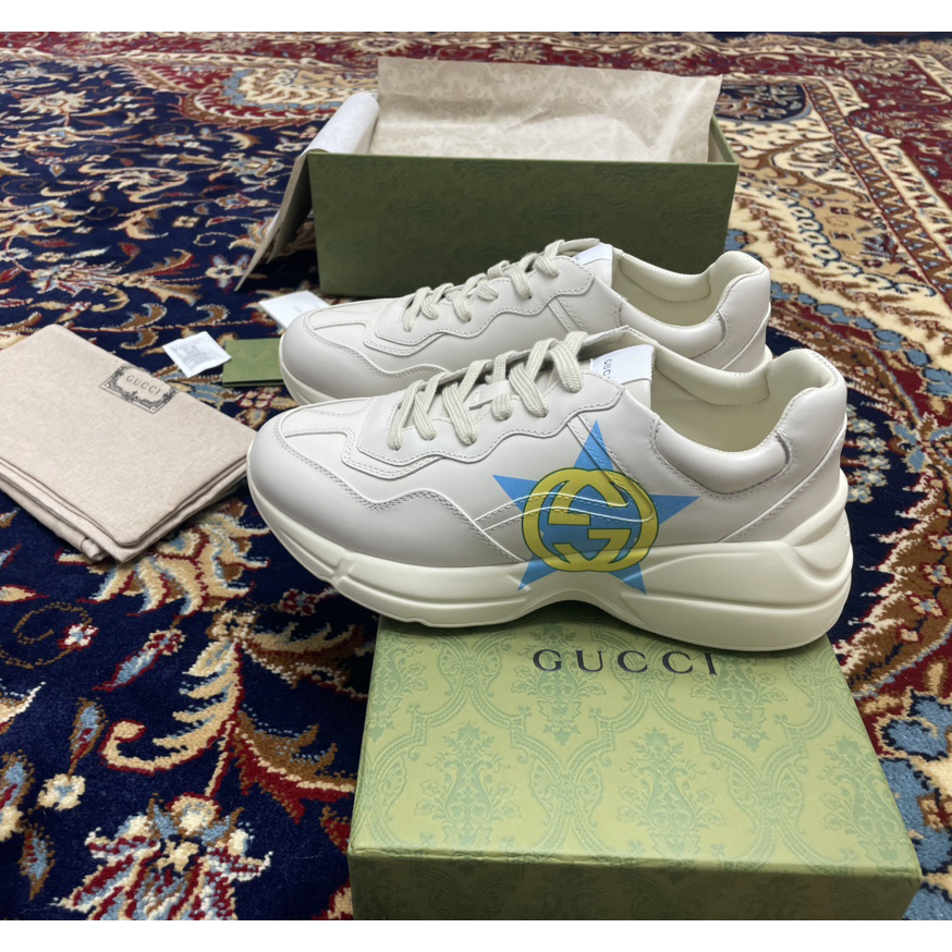 Gucci Men's Rhyton Star Print Sneakers - DopestKickz