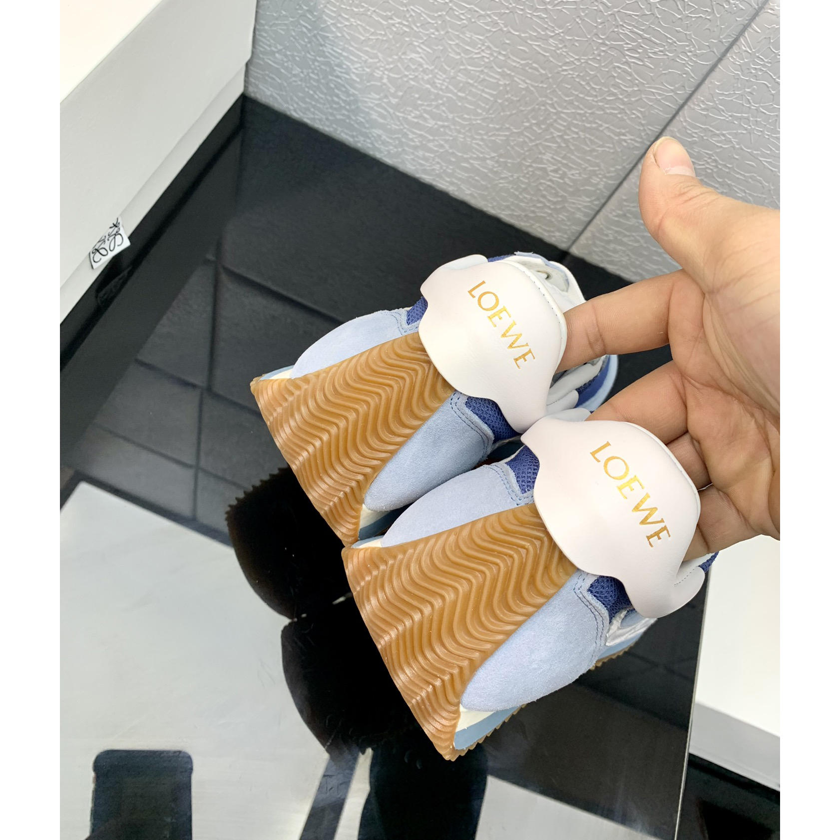 Loewe Flow Runner In Technical Mesh And Suede - DopestKickz