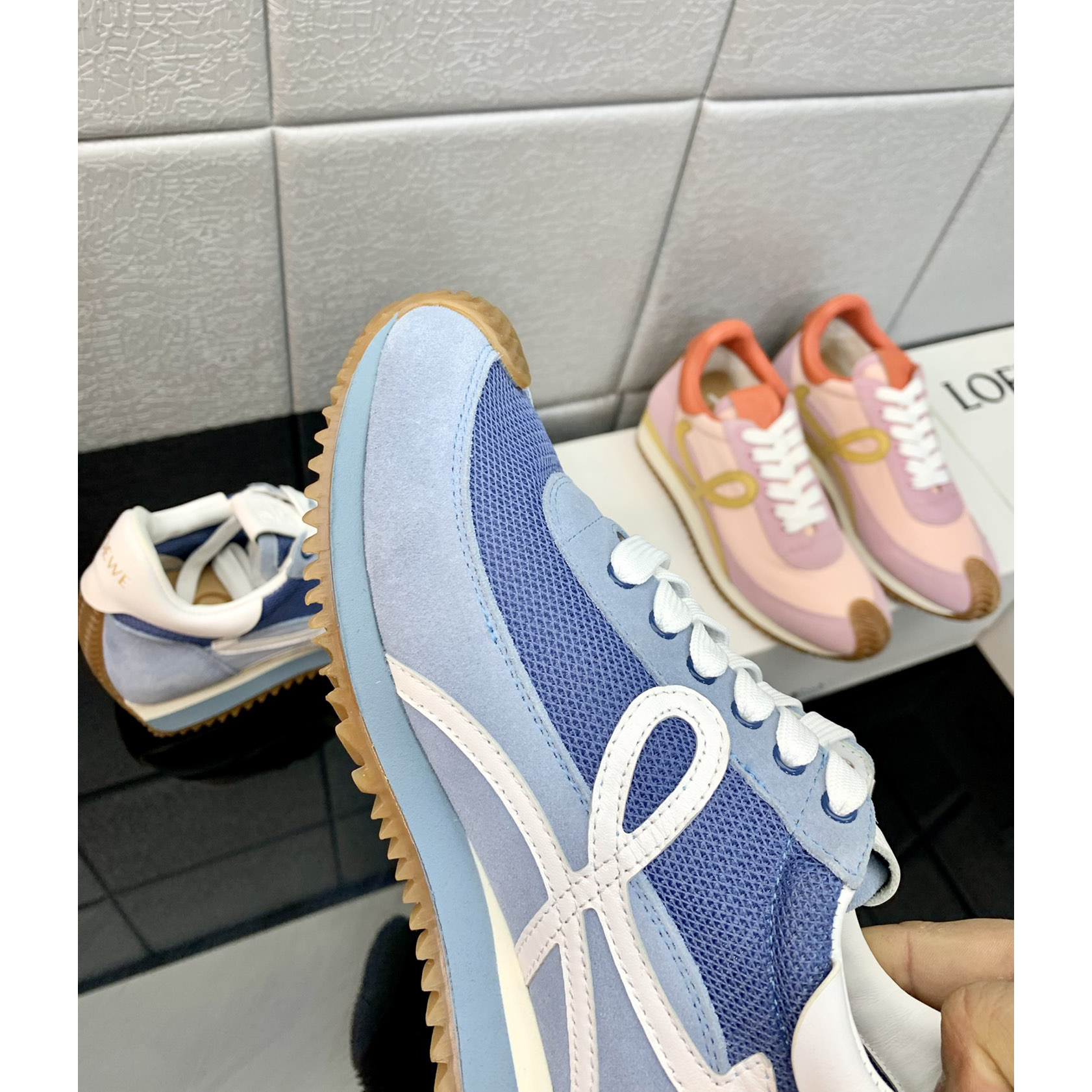 Loewe Flow Runner In Technical Mesh And Suede - DopestKickz