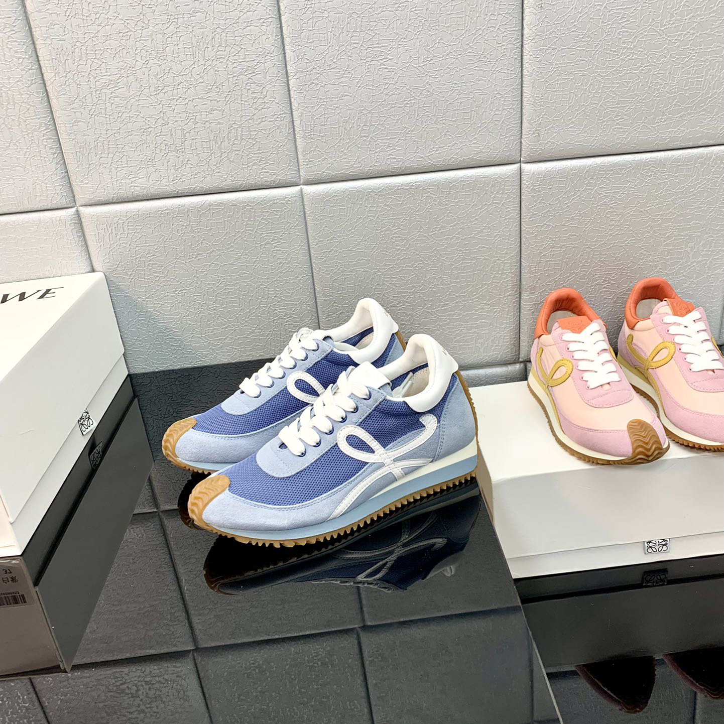 Loewe Flow Runner In Technical Mesh And Suede - DopestKickz