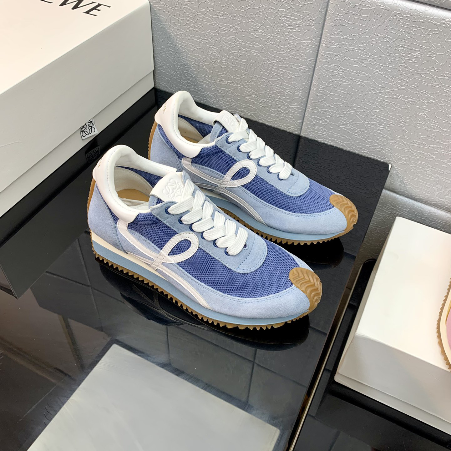 Loewe Flow Runner In Technical Mesh And Suede - DopestKickz