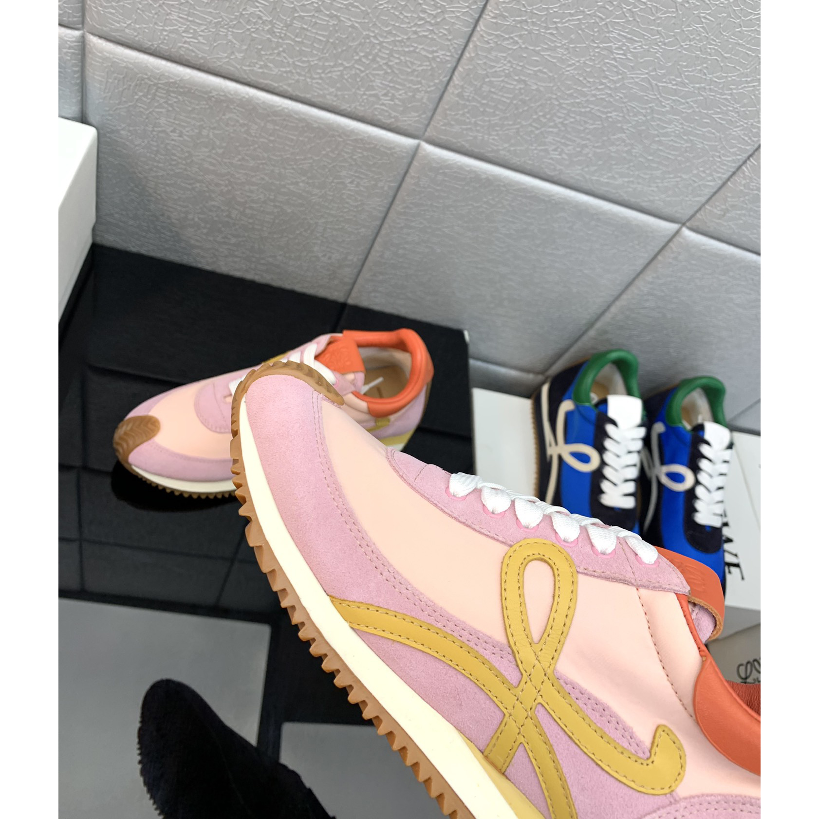 Loewe Flow Runner In Technical Mesh And Suede - DopestKickz