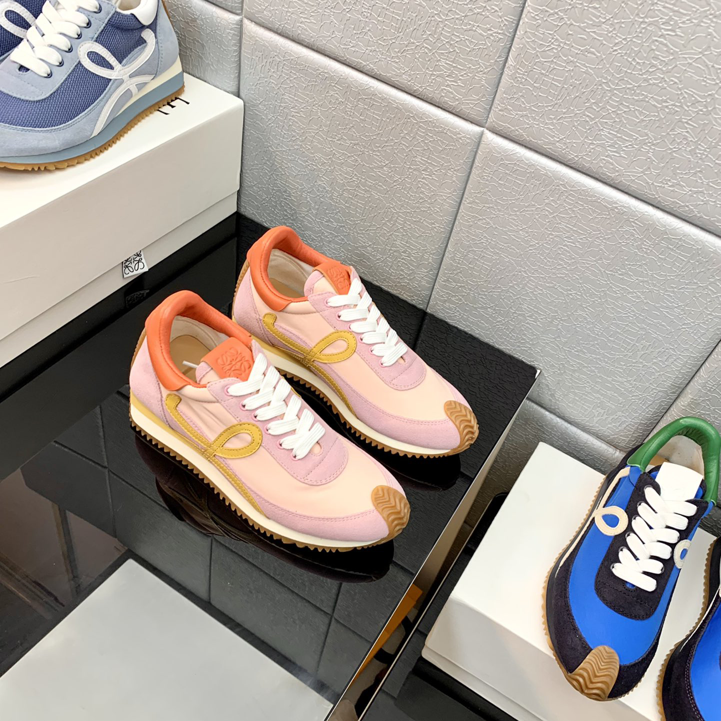 Loewe Flow Runner In Technical Mesh And Suede - DopestKickz