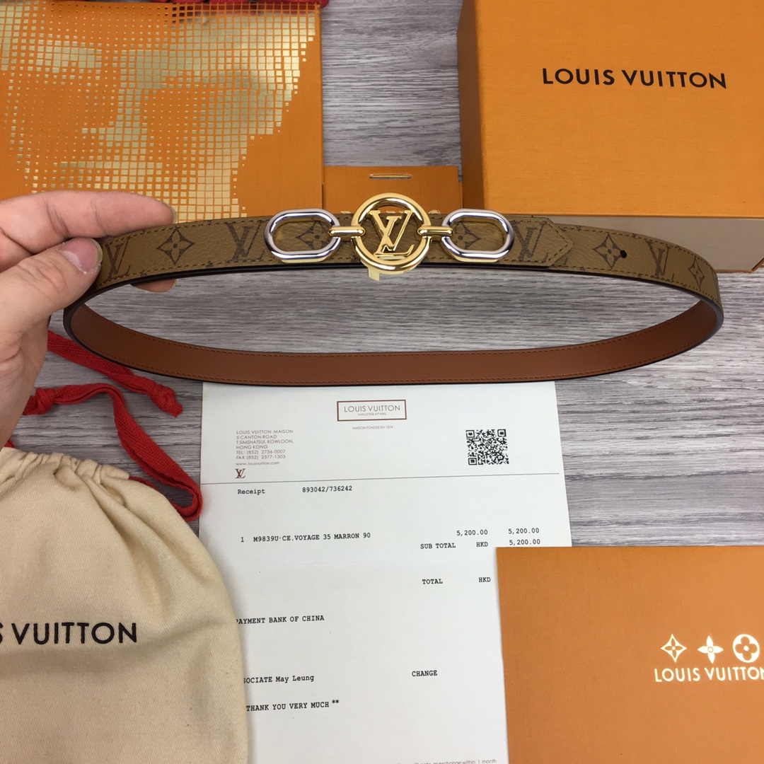 Louis Vuitton Squared LV 20mm Belt - DopestKickz