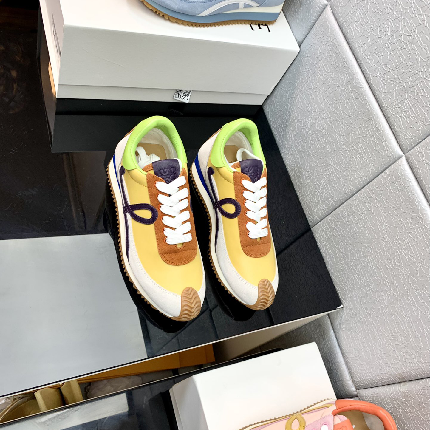 Loewe Flow Runner In Technical Mesh And Suede - DopestKickz