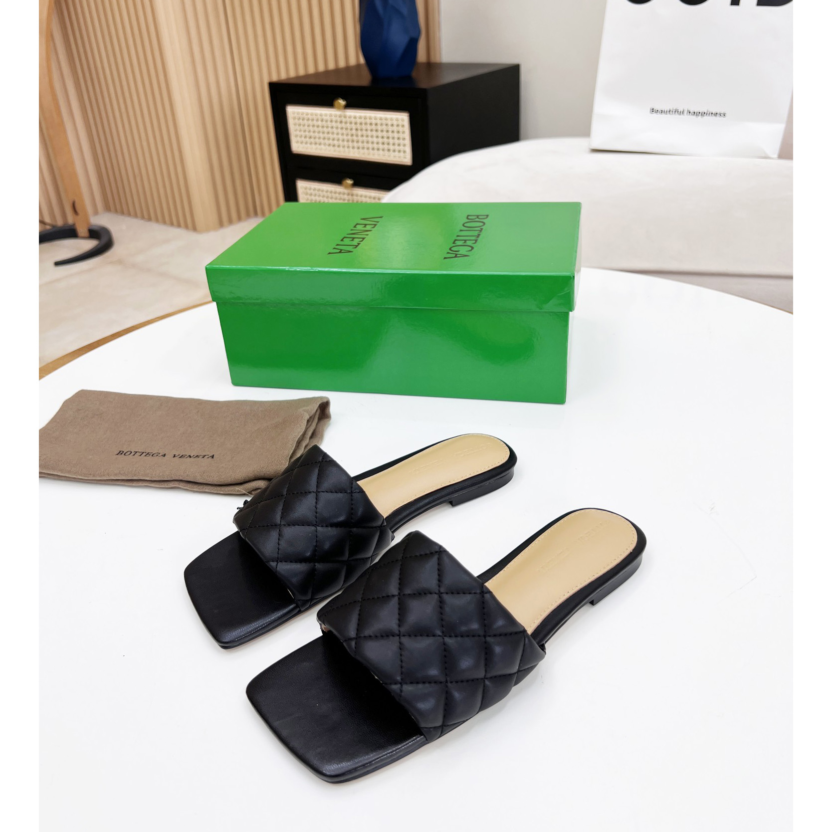 Bottega Veneta Padded Leather Sandals - DopestKickz