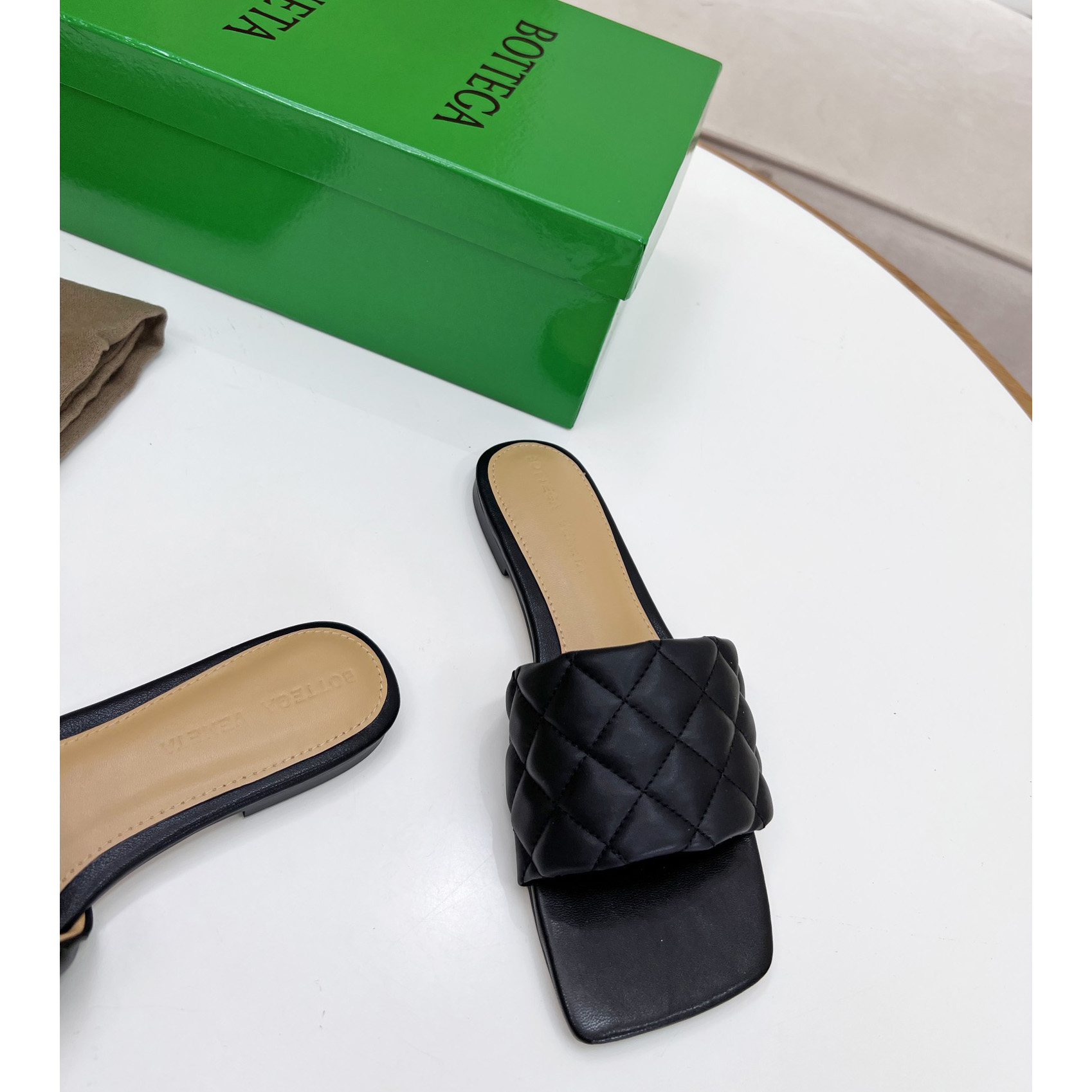 Bottega Veneta Padded Leather Sandals - DopestKickz