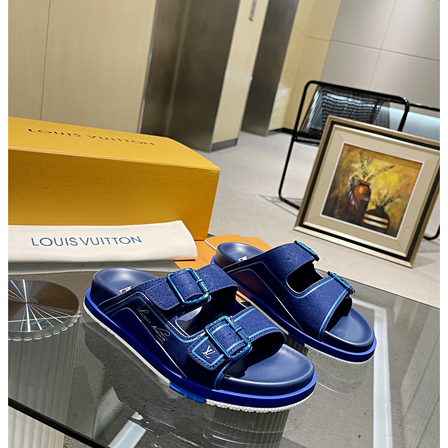 Louis Vuitton Men's Trainer Slippers - DopestKickz