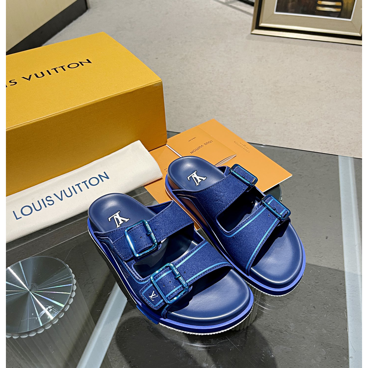 Louis Vuitton Men's Trainer Slippers - DopestKickz