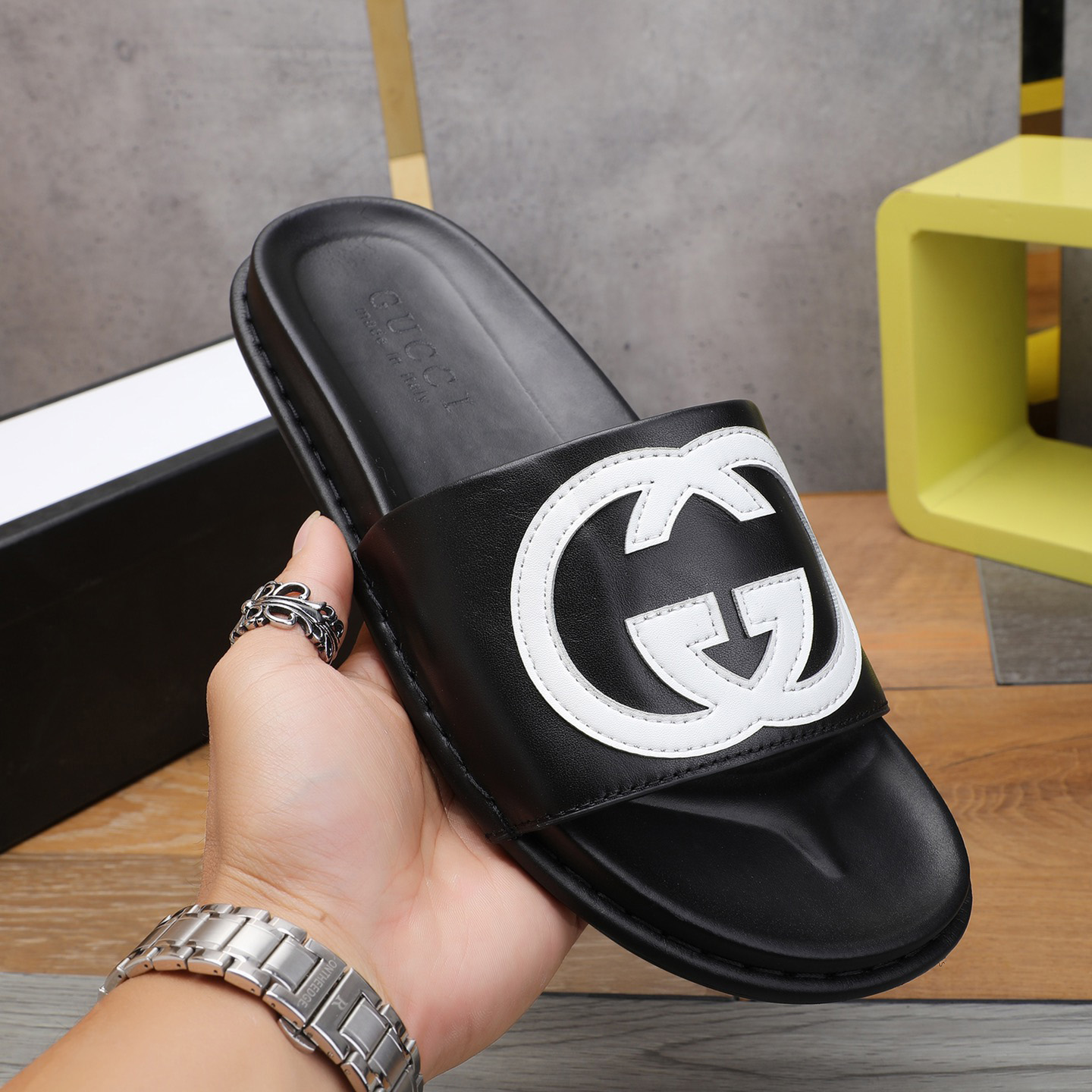 Gucci GG Rubber Slide Sandal - DopestKickz