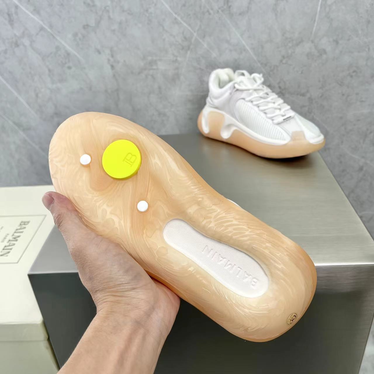 Balmain Bicolor Gummy Leather And Mesh B-Runner Sneakers - DopestKickz