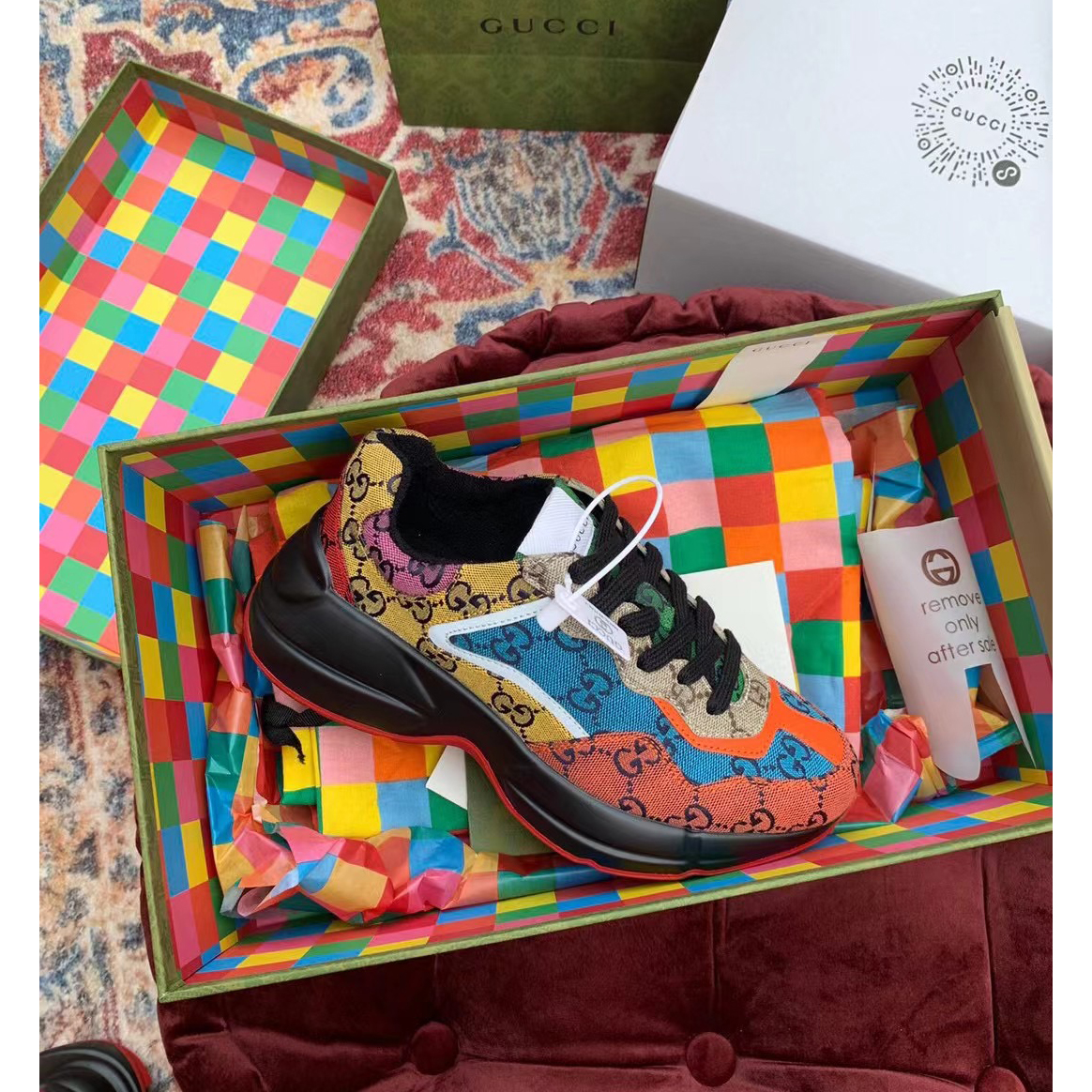 Gucci GG Multicolor Series Rhyton  Sneakers - DopestKickz