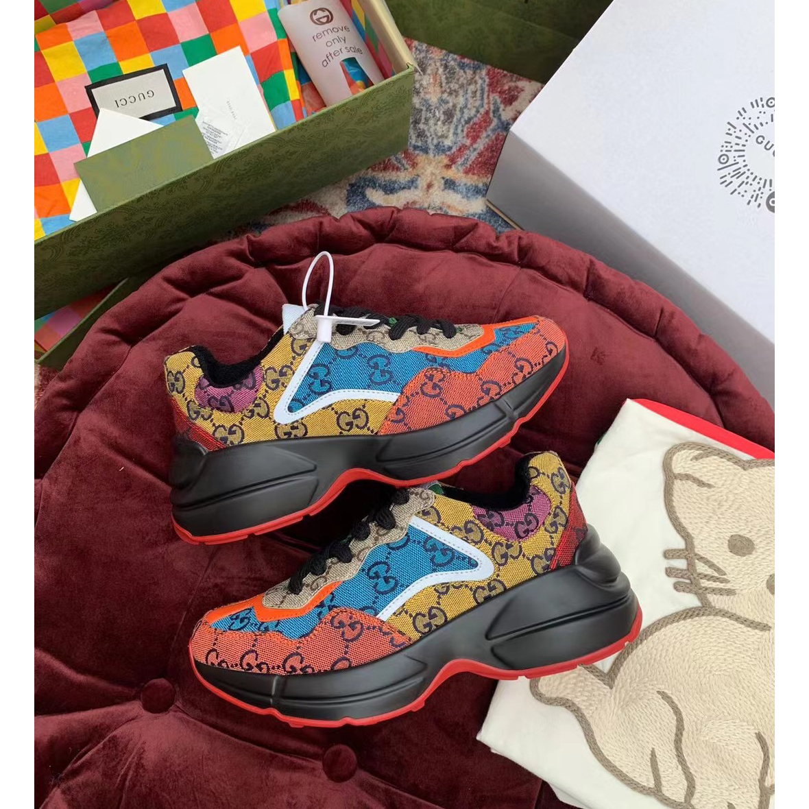 Gucci GG Multicolor Series Rhyton  Sneakers - DopestKickz