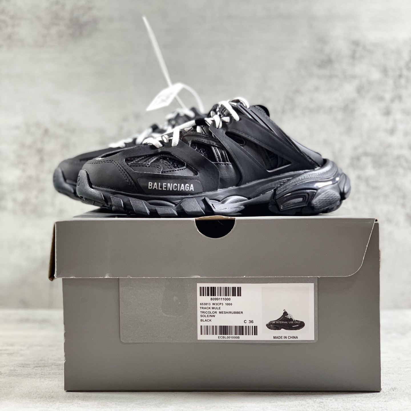 Balenciaga Track Mule In Black - DopestKickz