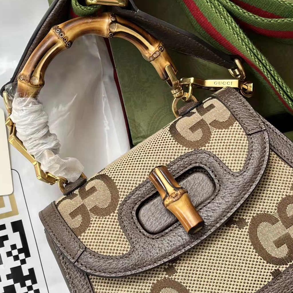 Gucci GG Bamboo Handle Bag（17-12-7.5CM） - DopestKickz