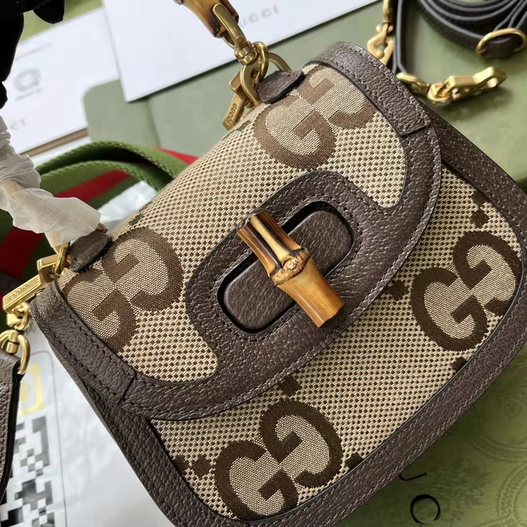 Gucci GG Bamboo Handle Bag（17-12-7.5CM） - DopestKickz