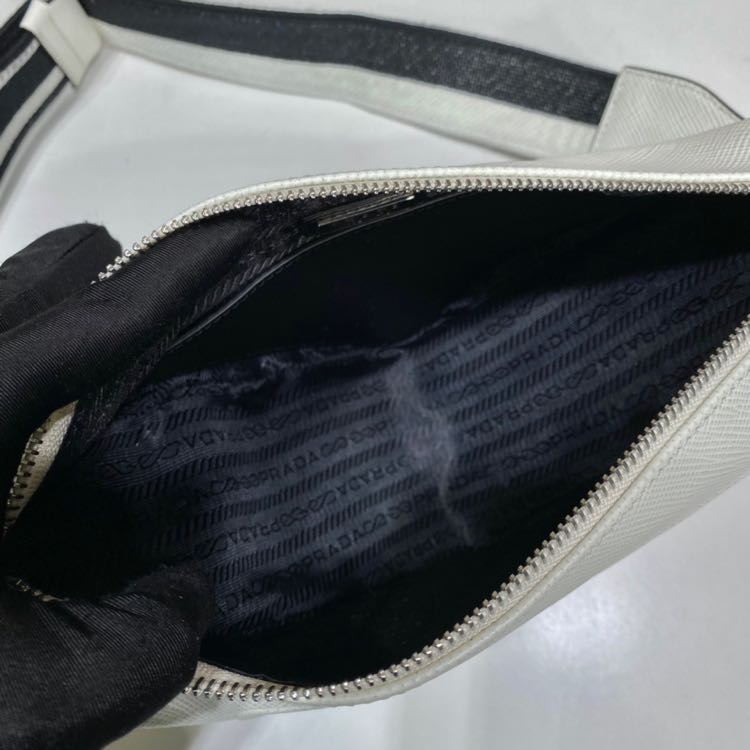 Prada Saffiano Prada Triangle Bag In White(28-18-11cm) - DopestKickz