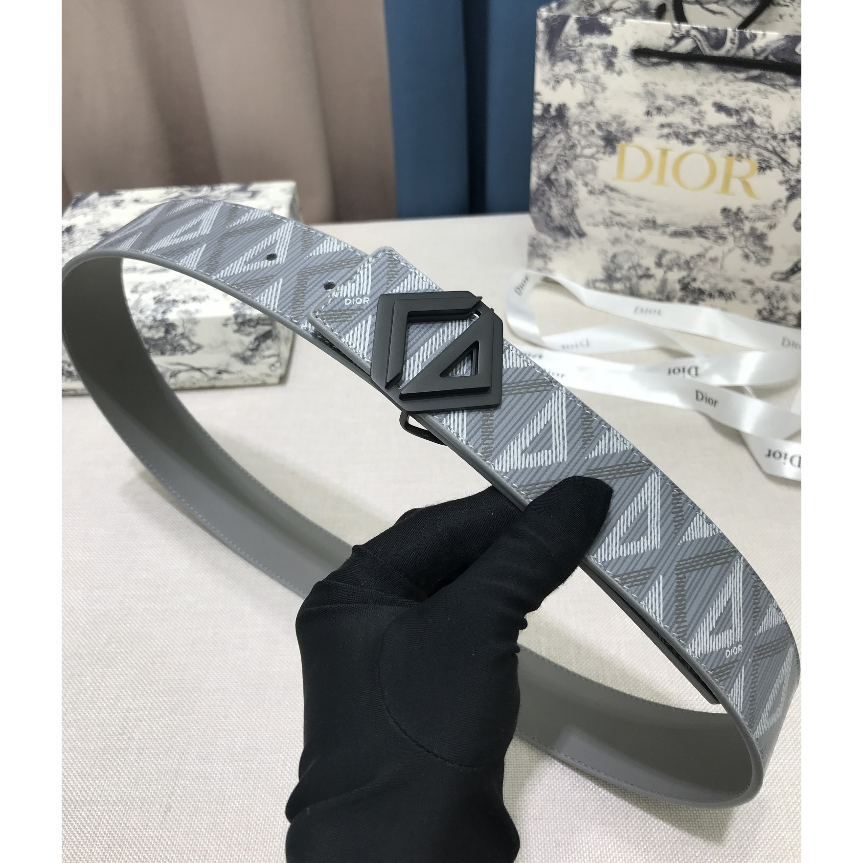 Dior CD Diamond Print  40mm Reversible Belt  - DopestKickz