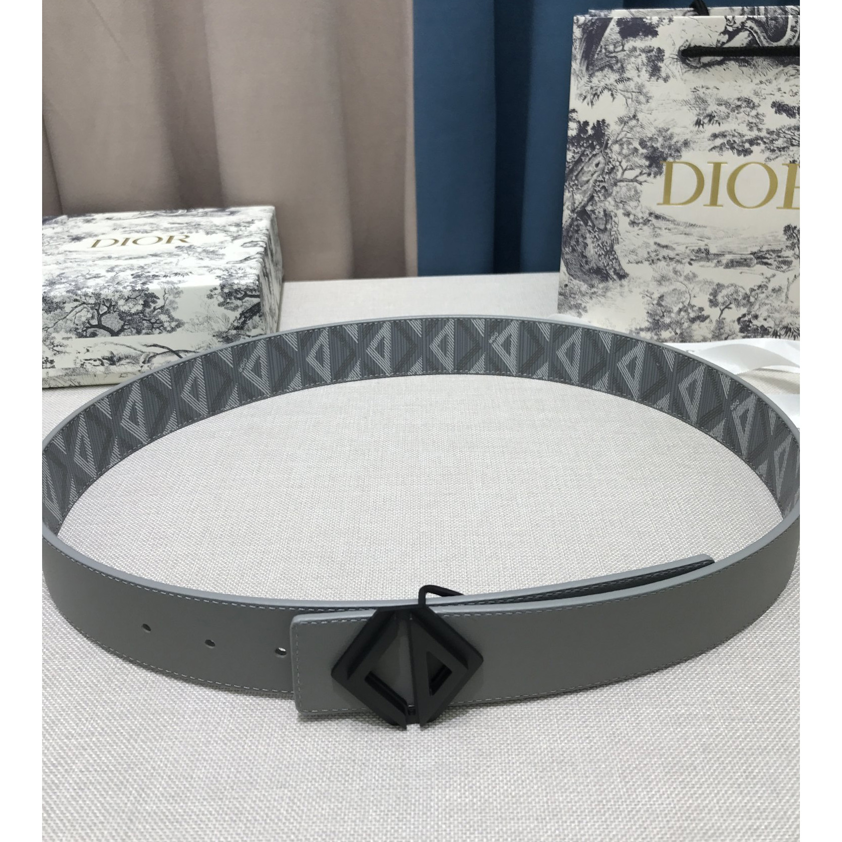Dior CD Diamond Print  40mm Reversible Belt  - DopestKickz