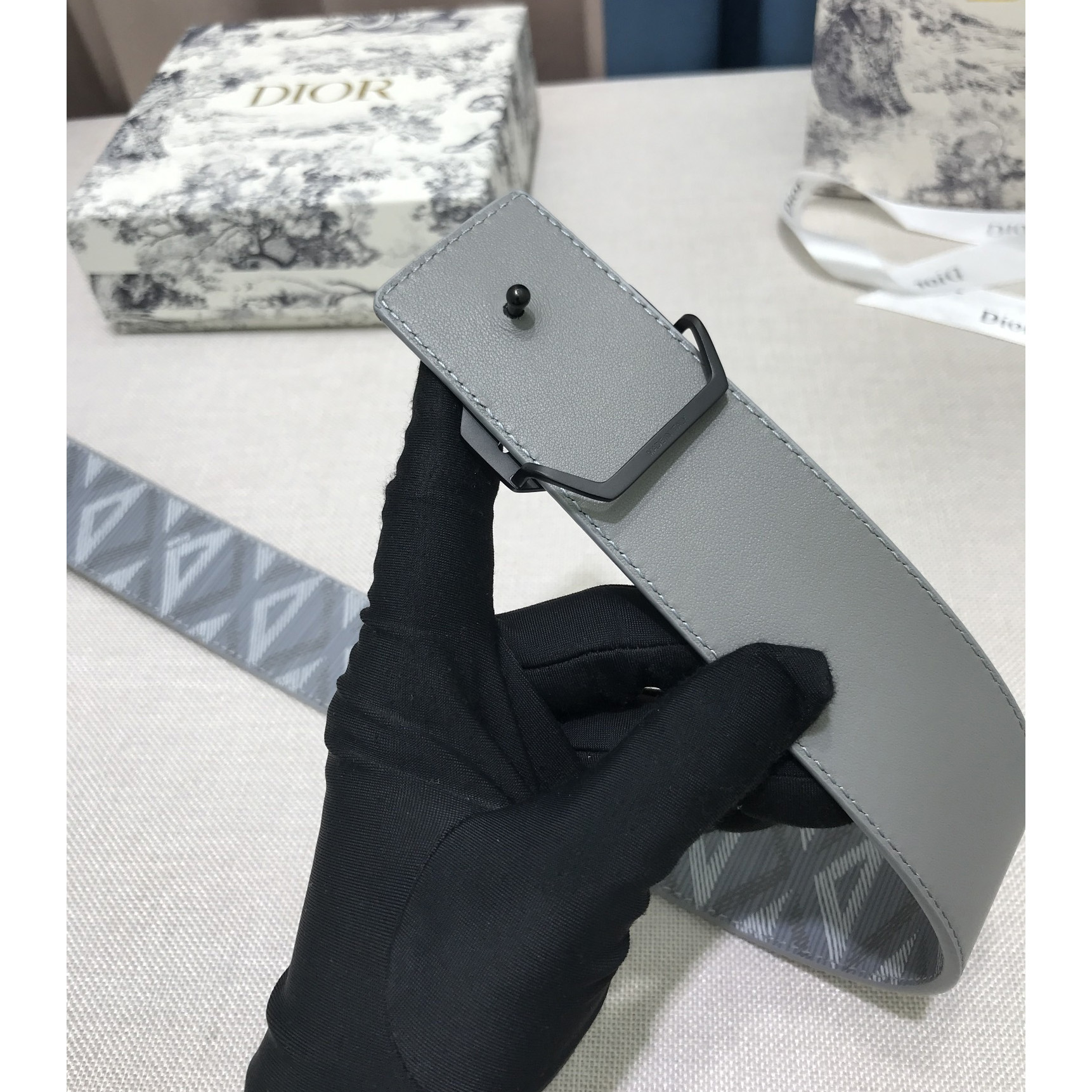 Dior CD Diamond Print  40mm Reversible Belt  - DopestKickz