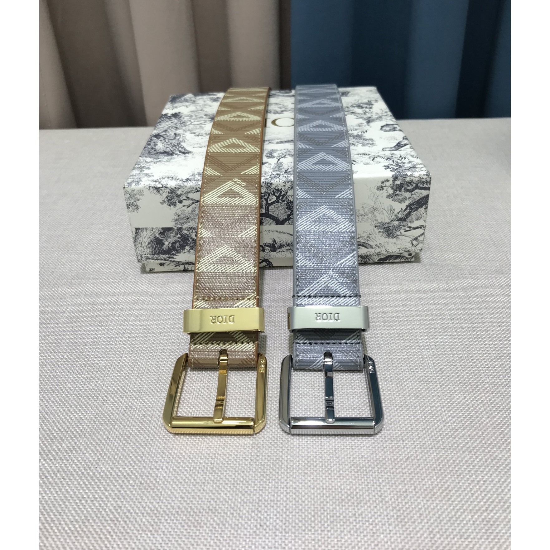 Dior CD Diamond Print  35mm Belt  - DopestKickz