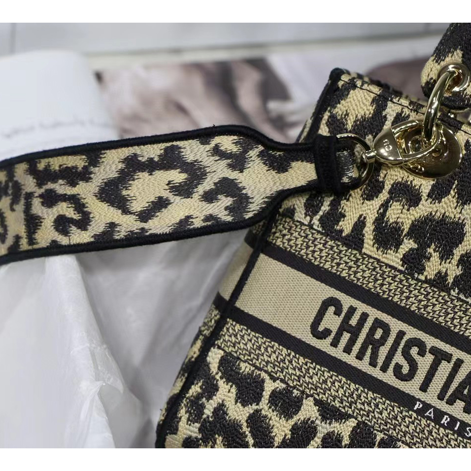 Dior Leopard Print Lady Bag（24-20-11CM） - DopestKickz