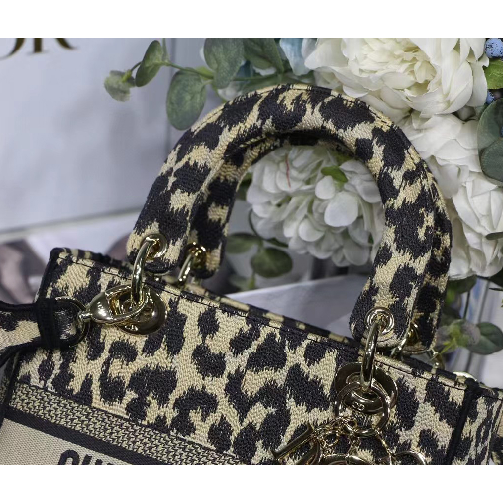 Dior Leopard Print Lady Bag（24-20-11CM） - DopestKickz