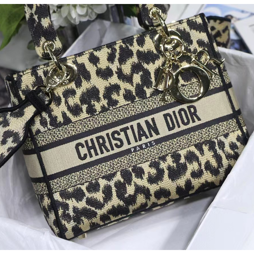 Dior Leopard Print Lady Bag（24-20-11CM） - DopestKickz