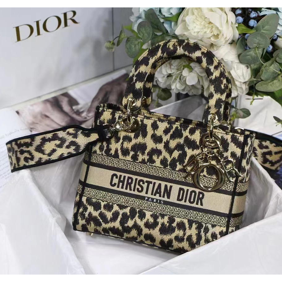 Dior Leopard Print Lady Bag（24-20-11CM） - DopestKickz