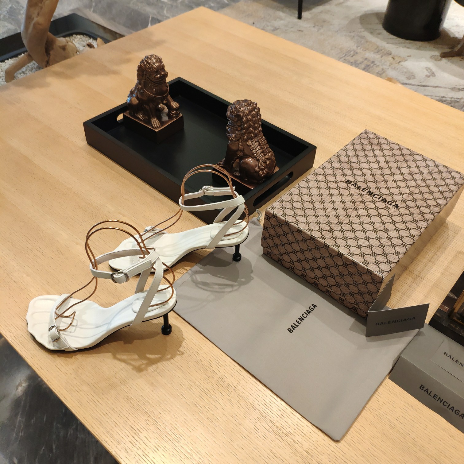Balenciaga Logo High Heeled Sandals (7CM) - DopestKickz