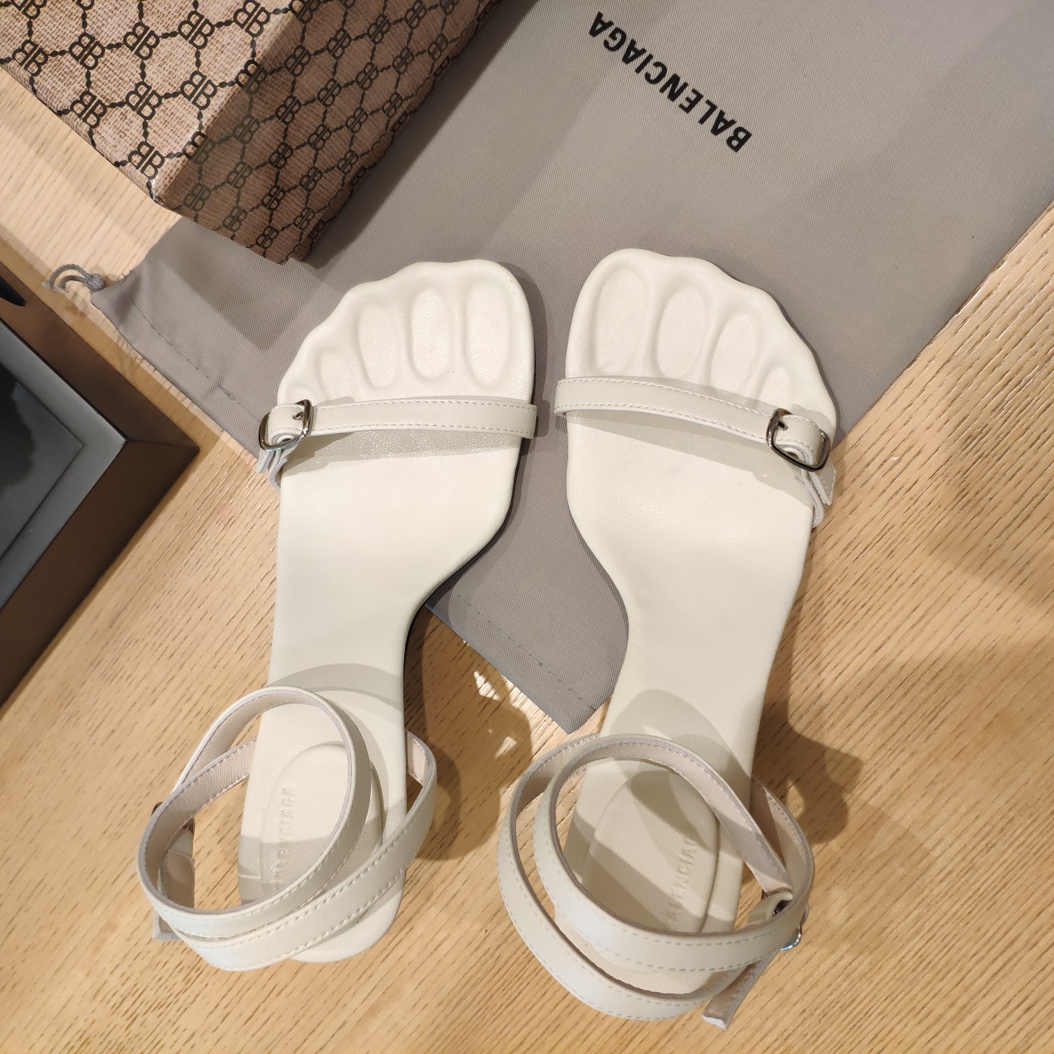 Balenciaga Logo High Heeled Sandals (7CM) - DopestKickz