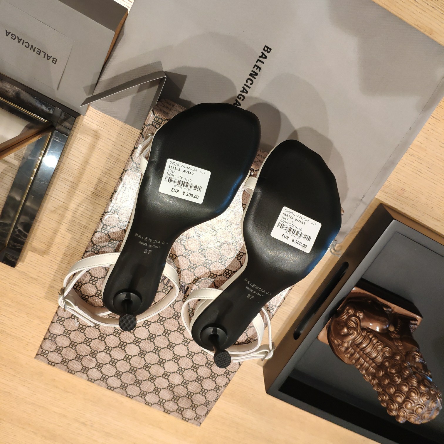 Balenciaga Logo High Heeled Sandals (7CM) - DopestKickz