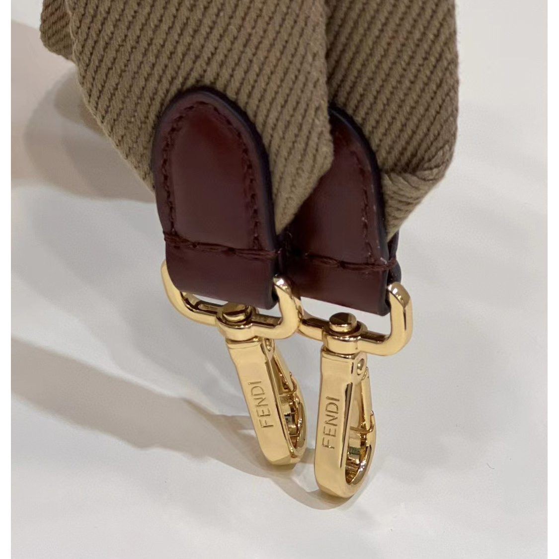 Fendi Sunshine Medium Beige Canvas Bag(35-31-17cm) - DopestKickz