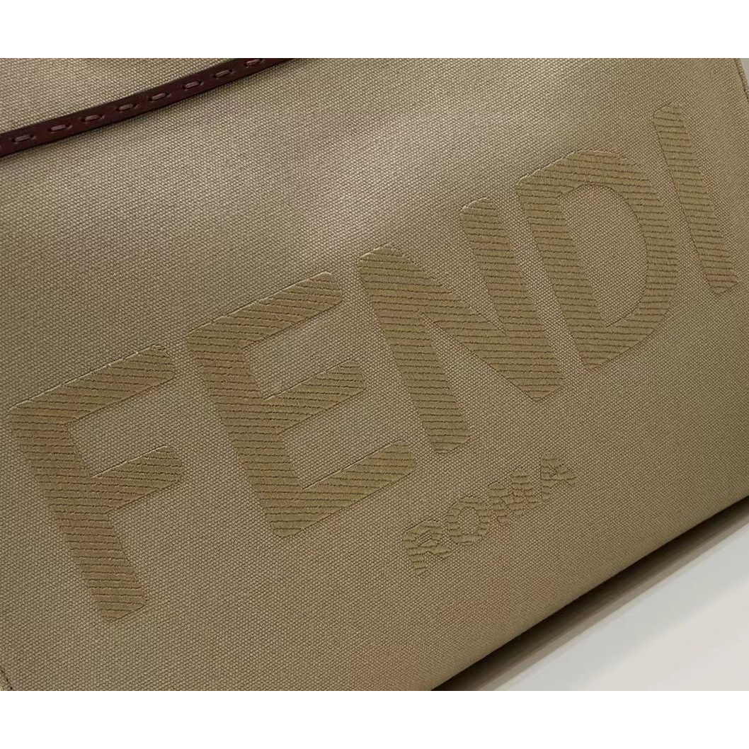 Fendi Sunshine Medium Beige Canvas Bag(35-31-17cm) - DopestKickz