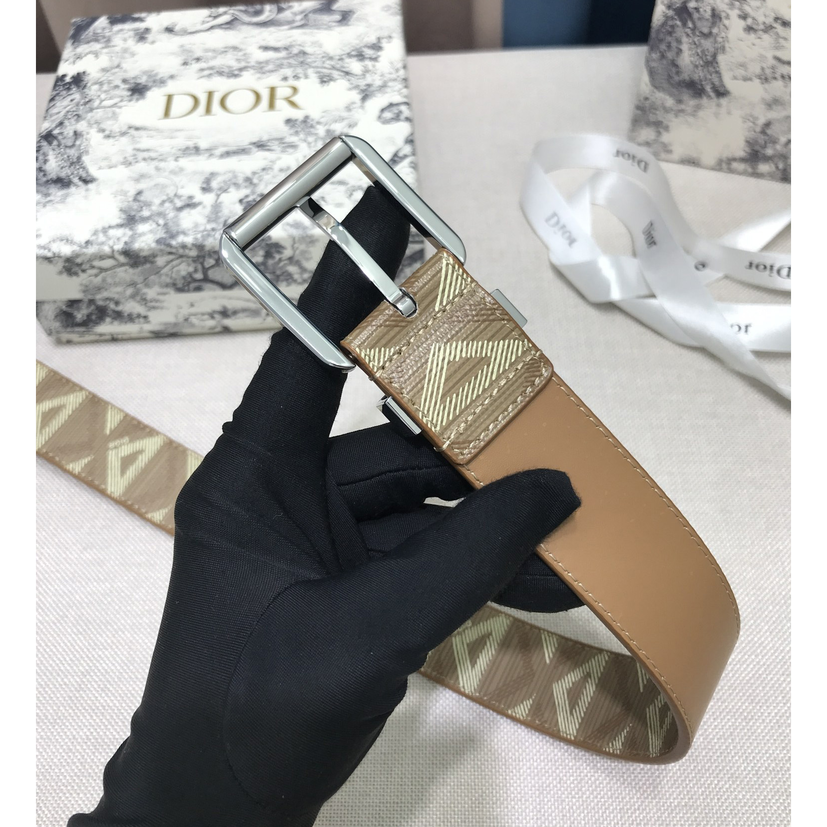 Dior CD Diamond Print  40mm Belt  - DopestKickz