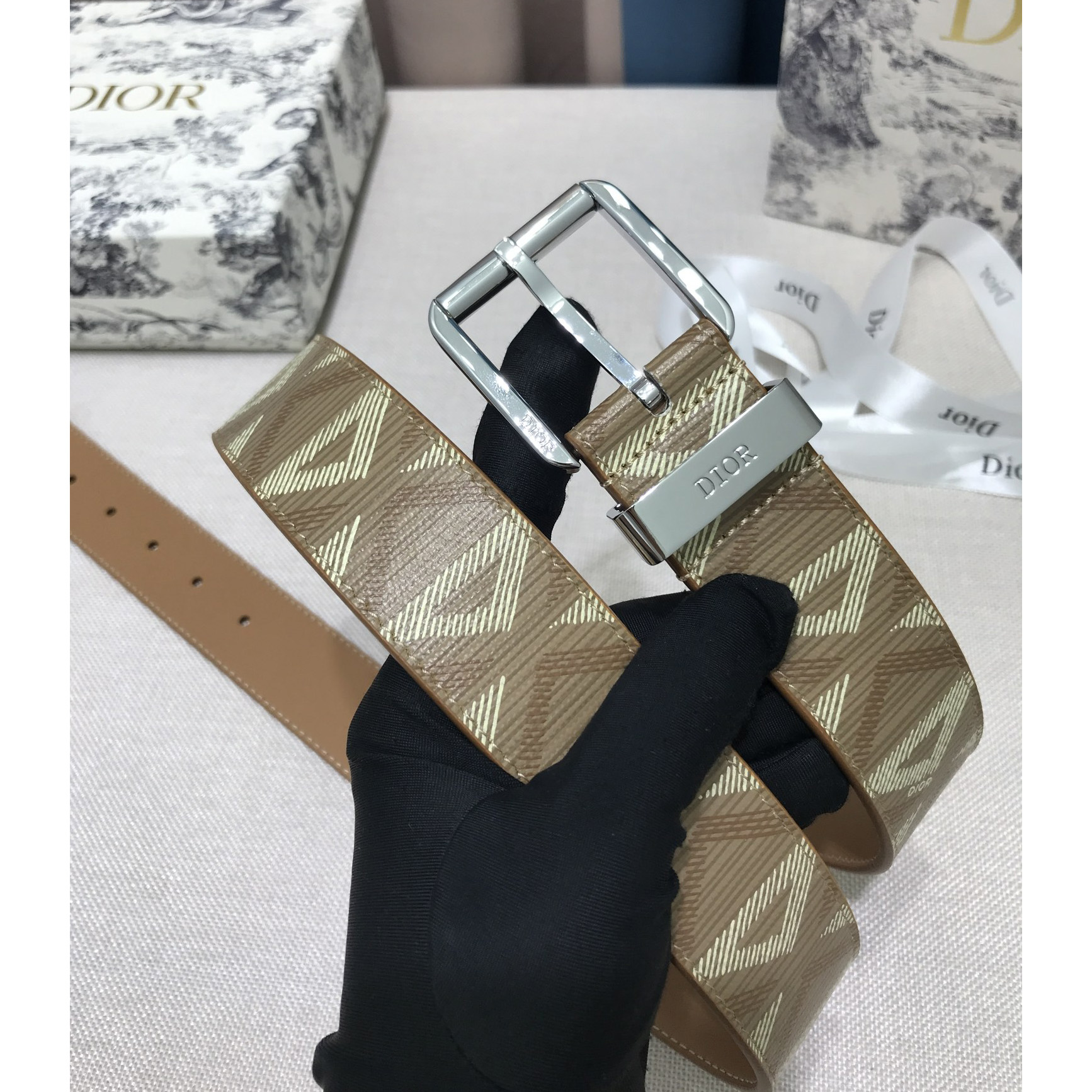 Dior CD Diamond Print  40mm Belt  - DopestKickz