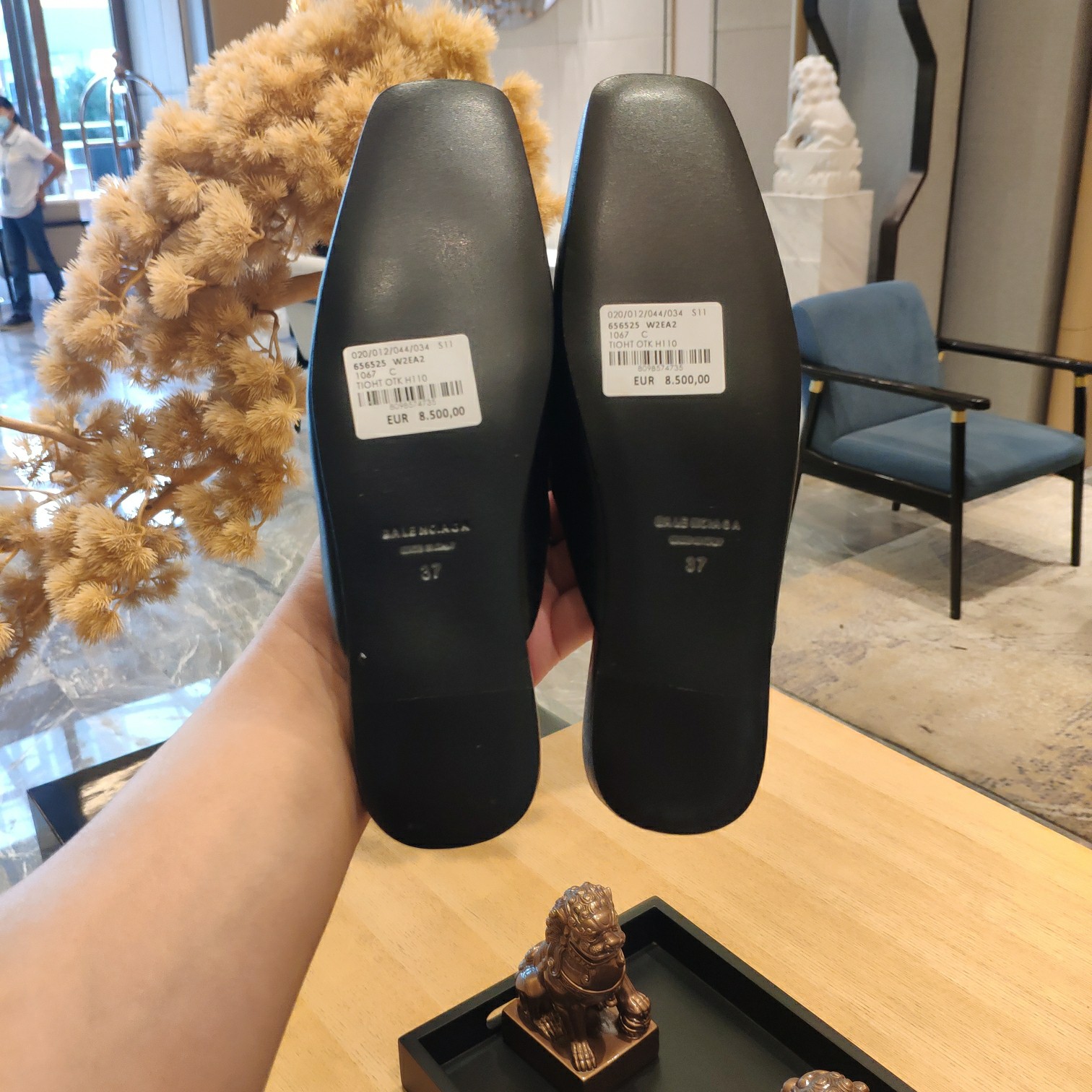 Balenciaga Logo  Leather Backless Loafers - DopestKickz