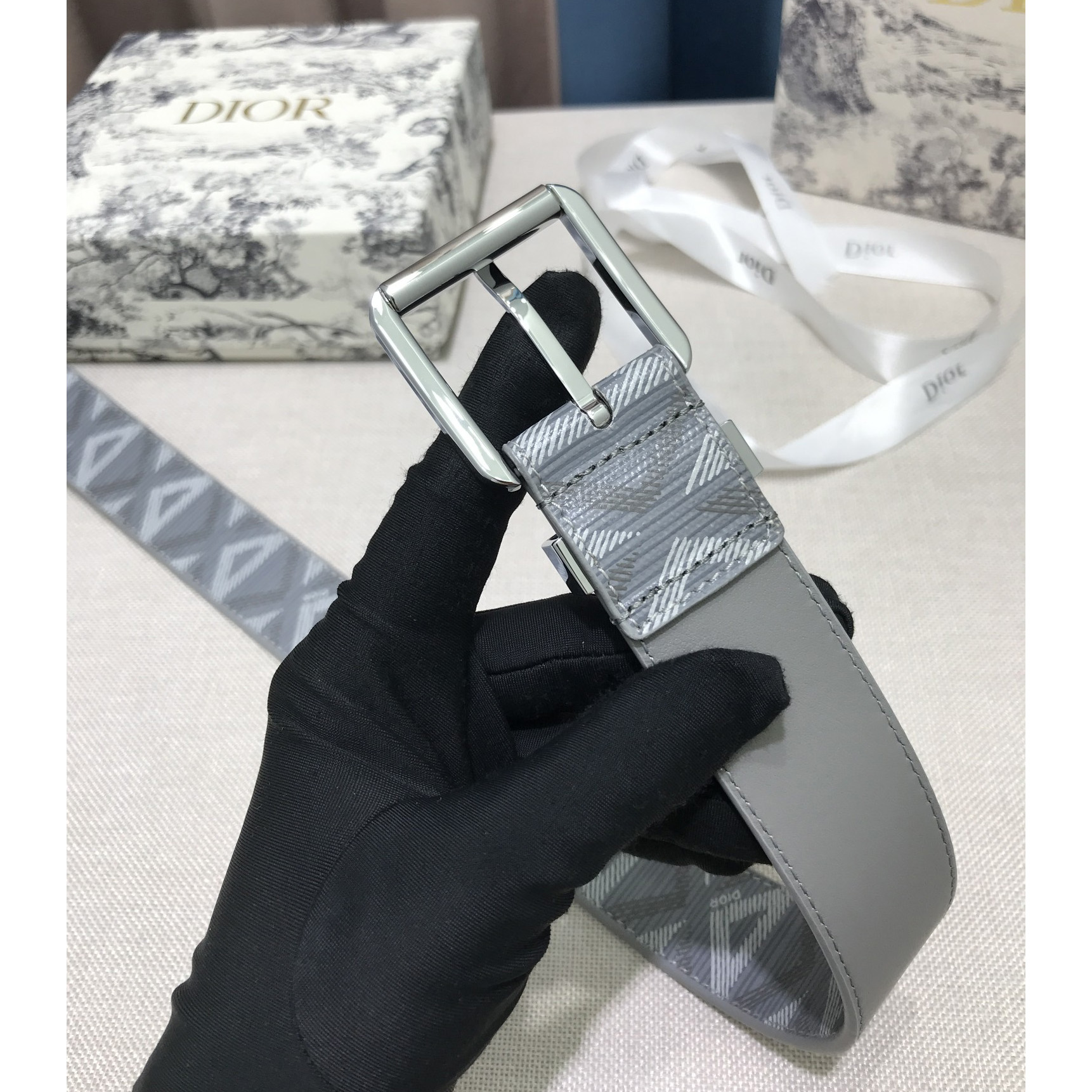 Dior CD Diamond Print  35mm Belt  - DopestKickz