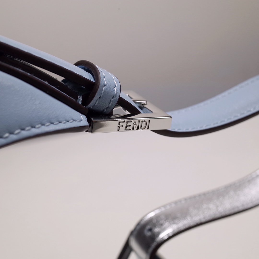 Fendi Cookie Blue Leather Mini Handbag（22-17.5-4.5cm） - DopestKickz