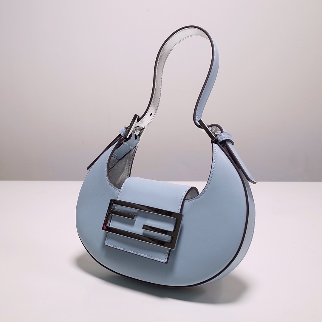 Fendi Cookie Blue Leather Mini Handbag（22-17.5-4.5cm） - DopestKickz