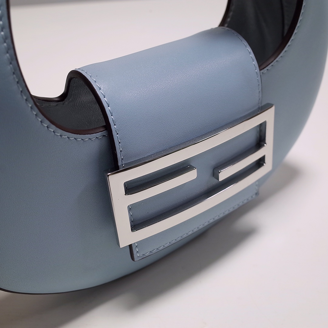 Fendi Cookie Blue Leather Mini Handbag（22-17.5-4.5cm） - DopestKickz