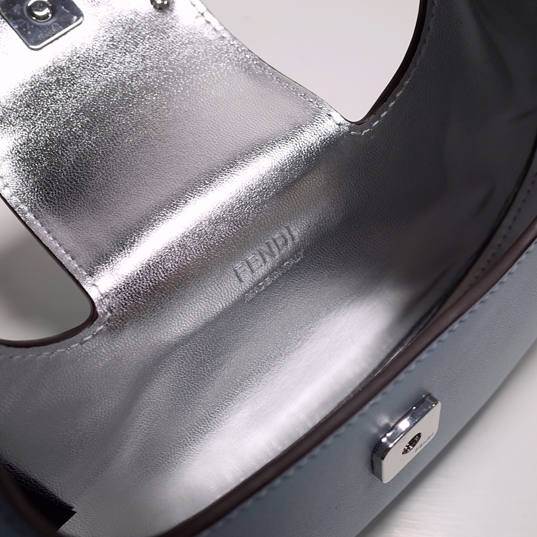 Fendi Cookie Blue Leather Mini Handbag（22-17.5-4.5cm） - DopestKickz