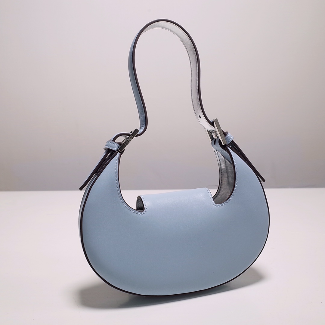 Fendi Cookie Blue Leather Mini Handbag（22-17.5-4.5cm） - DopestKickz