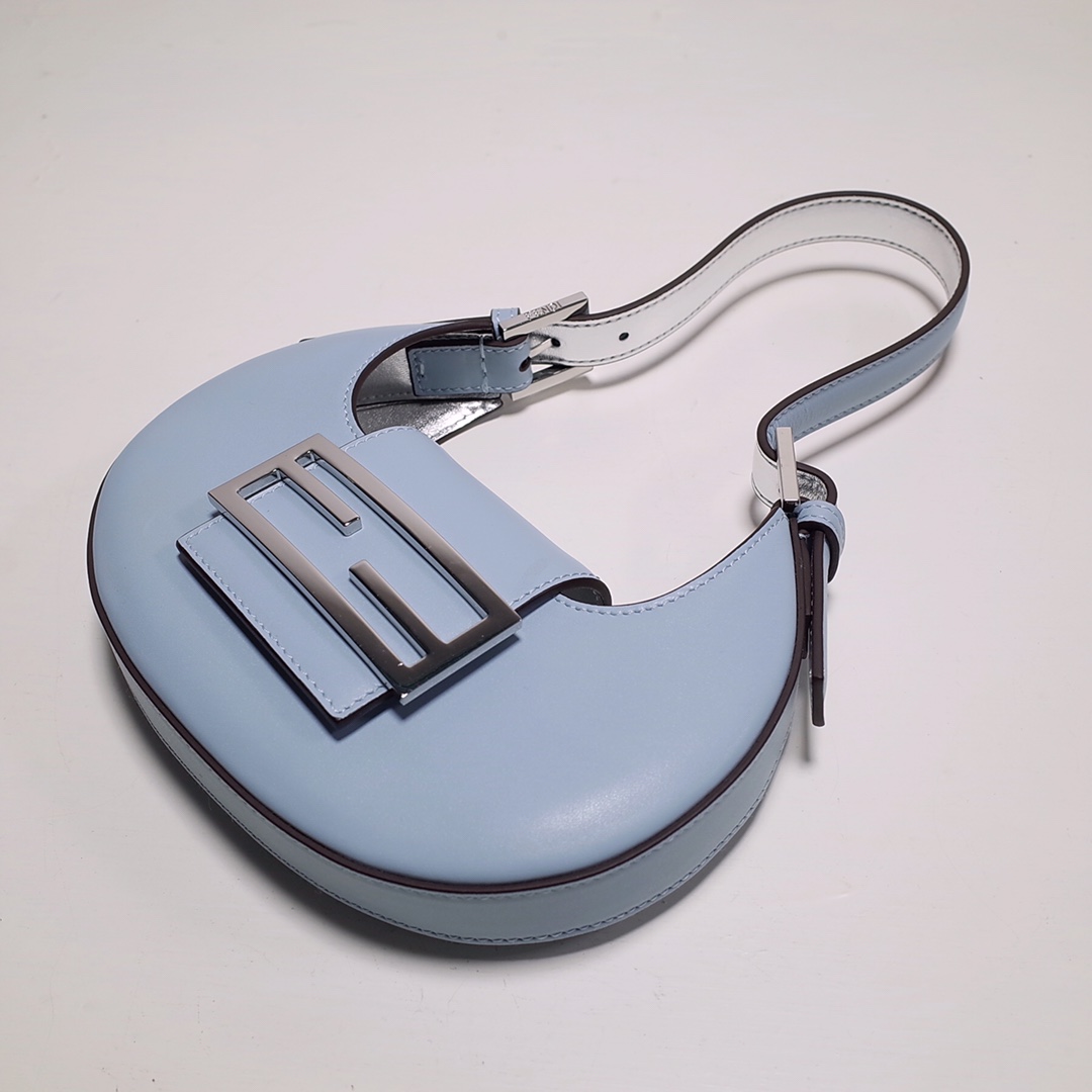 Fendi Cookie Blue Leather Mini Handbag（22-17.5-4.5cm） - DopestKickz