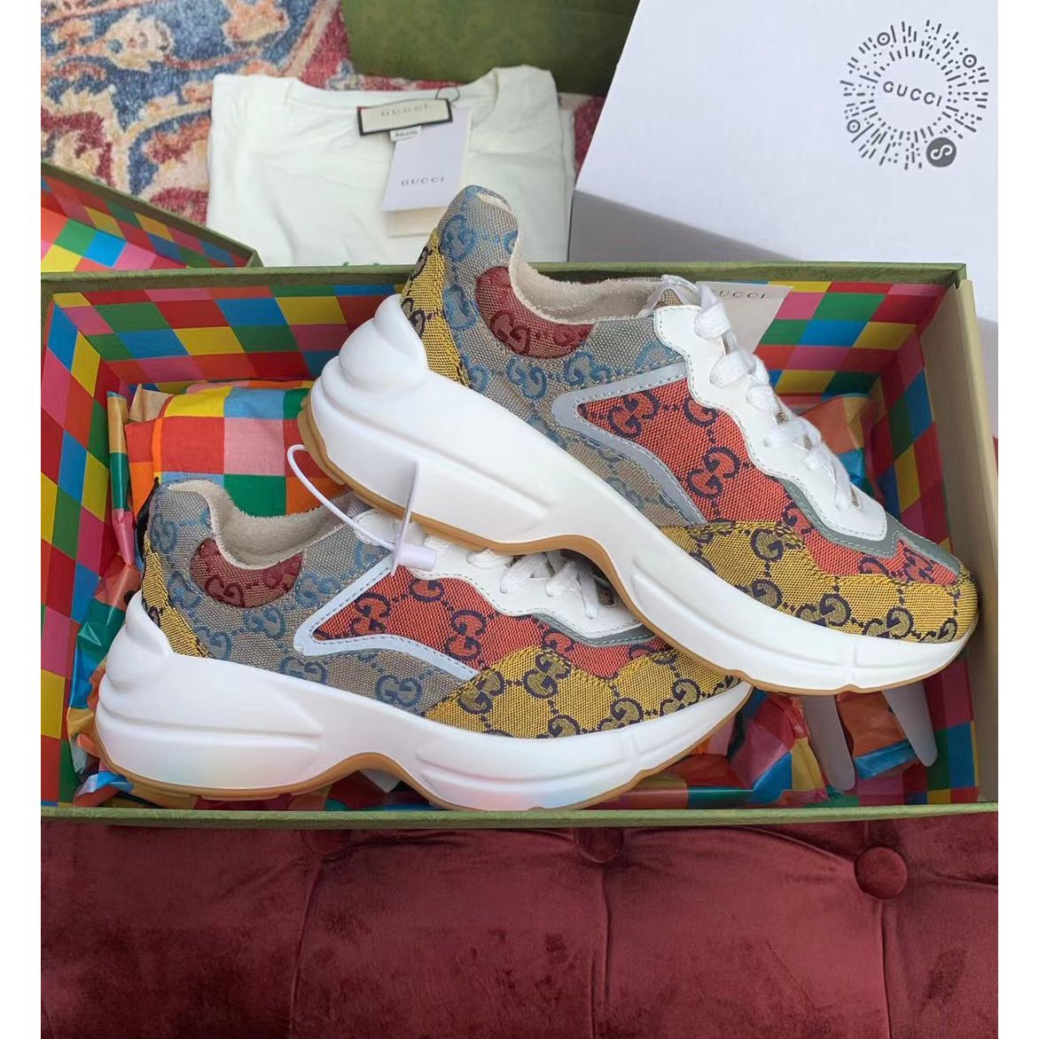 Gucci GG Multicolor Series Rhyton  Sneakers(upon uk size) - DopestKickz